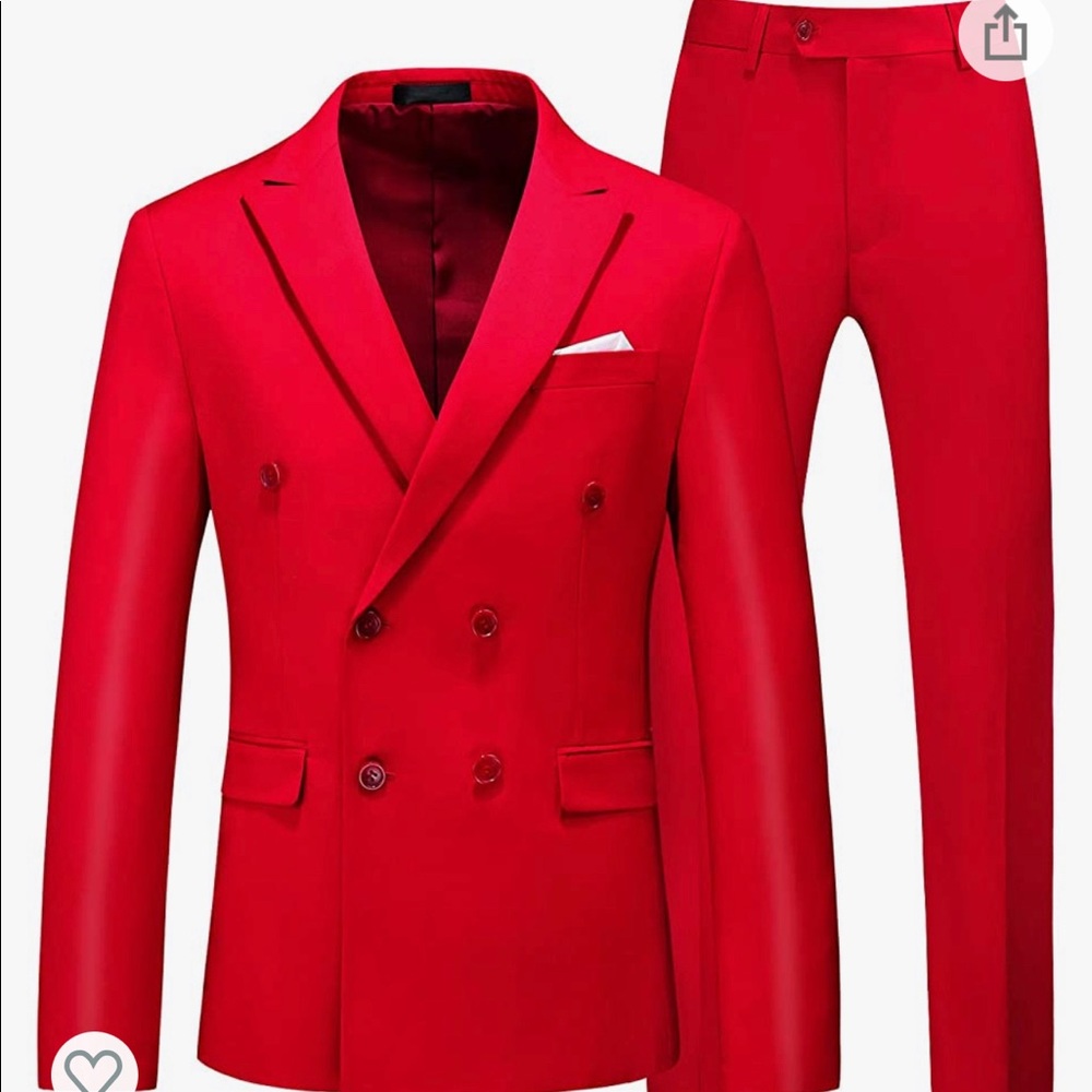 Red double breasted suit